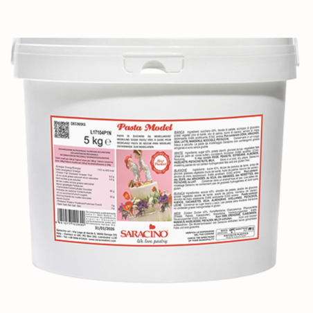 op. 5 kg Biała masa cukrowa do modelowania - Modelling Paste Saracino - mocna i elastyczna