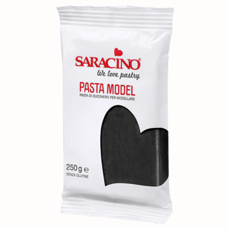 op. 250 g Czarna masa cukrowa do modelowania - Modelling Paste Saracino - mocna i elastyczna