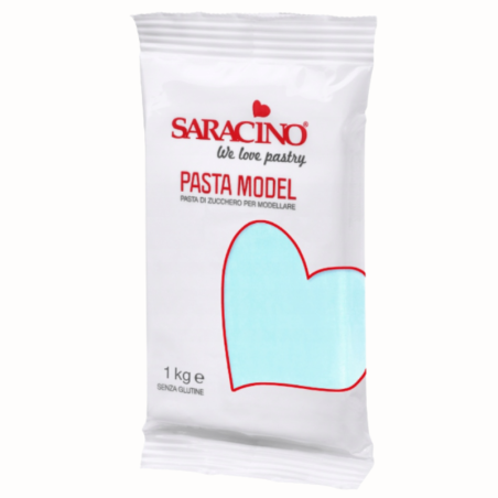op. 1 kg Błękitna masa cukrowa do modelowania - Modelling Paste Saracino - mocna i elastyczna