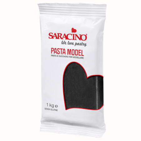 op. 1 kg Czarna masa cukrowa do modelowania - Modelling Paste Saracino - mocna i elastyczna