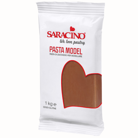 op. 1 kg Brązowa masa cukrowa do modelowania - Modelling Paste Saracino - mocna i elastyczna