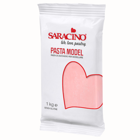 op. 1 kg Różowa masa cukrowa do modelowania - Modelling Paste Saracino - mocna i elastyczna
