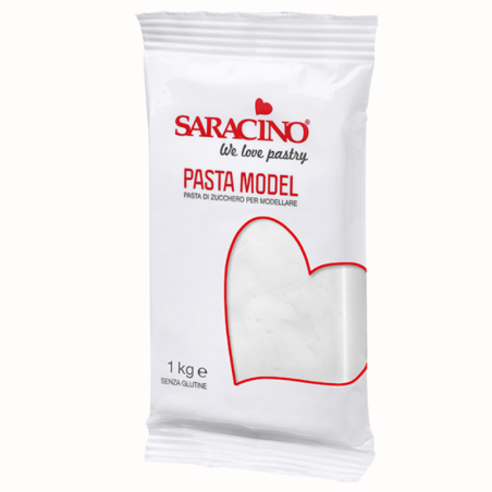 op. 1 kg Biała masa cukrowa do modelowania - Modelling Paste Saracino - mocna i elastyczna