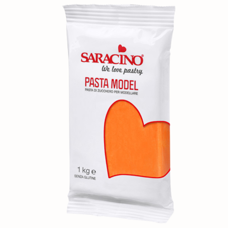 op. 1 kg Pomarańczowa masa cukrowa do modelowania - Modelling Paste Saracino - mocna i elastyczna