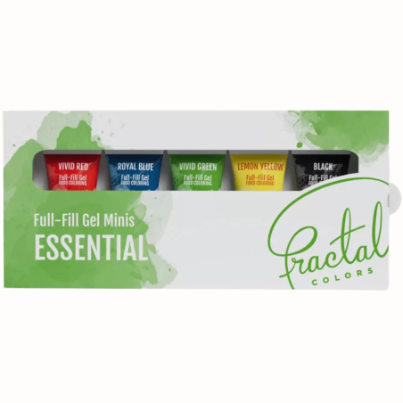 op. 5 x 12 g Zestaw klasycznych kolorów barwników spożywczych w żelu - Full-Fill Gel Minis Essential Fractal Colors