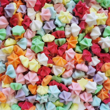 op. 350 g Posypka kolorowe gwiazdki - mini beziki do dekoracji cukierniczych - śr. 12 mm