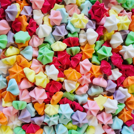 op. 50 g Posypka kolorowe gwiazdki - mini beziki do dekoracji cukierniczych - śr. 12 mm