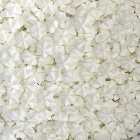 op. 350 g Posypka białe gwiazdki - mini beziki do dekoracji cukierniczych - śr. 12 mm