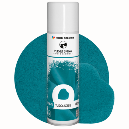 op. 250 ml Turkusowy zamsz spożywczy w sprayu - barwnik strukturalny - Turquoise V33-N Food Colours