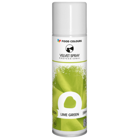op. 250 ml Limonkowy zamsz spożywczy w sprayu - barwnik strukturalny - Lime Green V26b Food Colours