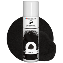 op. 250 ml Czarny zamsz spożywczy w sprayu - barwnik strukturalny -  Black V50b Food Colours