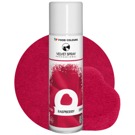 op. 250 ml Malinowy zamsz spożywczy w sprayu - barwnik strukturalny - Raspberry V16b Food Colours