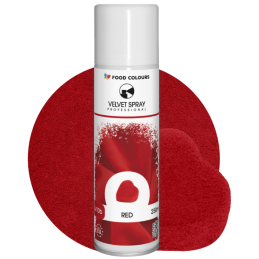 op. 250 ml Czerwony zamsz spożywczy w sprayu - barwnik strukturalny - Red V10b Food Colours
