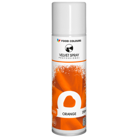 op. 250 ml Pomarańczowy zamsz spożywczy w sprayu - barwnik strukturalny - Orange V05b Food Colours