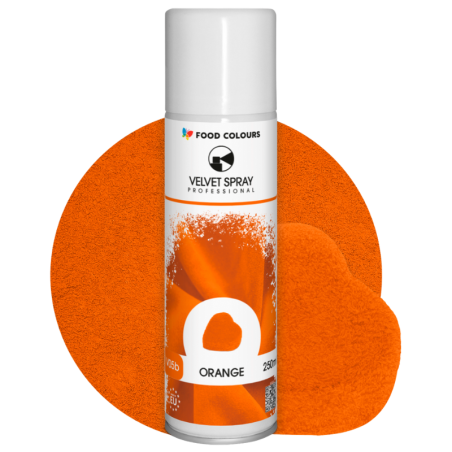 op. 250 ml Pomarańczowy zamsz spożywczy w sprayu - barwnik strukturalny - Orange V05b Food Colours