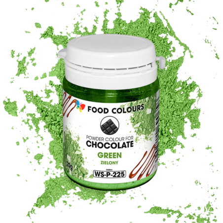 op. 20 g Zielony barwnik spożywczy w proszku - do czekolady - rozpuszczalny w tłuszczu - WS-P-225 Food Colours