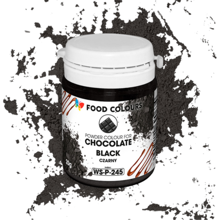 op. 20 g Czarny barwnik spożywczy w proszku - do czekolady - rozpuszczalny w tłuszczu - WS-P-245 Food Colours