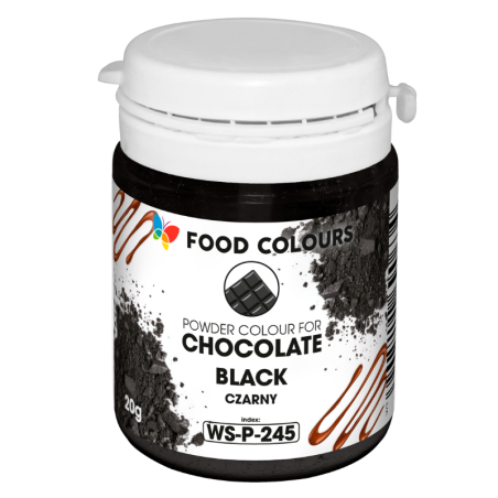op. 20 g Czarny barwnik spożywczy w proszku - do czekolady - rozpuszczalny w tłuszczu - WS-P-245 Food Colours