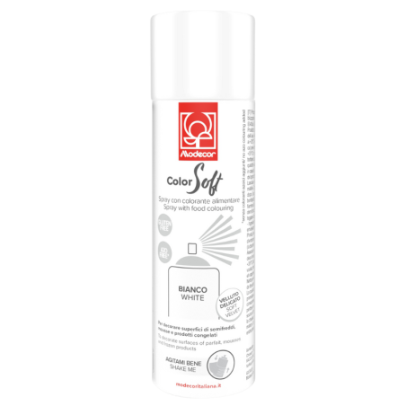 op. 250 ml Biały zamsz spożywczy w sprayu - aksamitny barwnik - ColorSoft Bianco 23360 Modecor