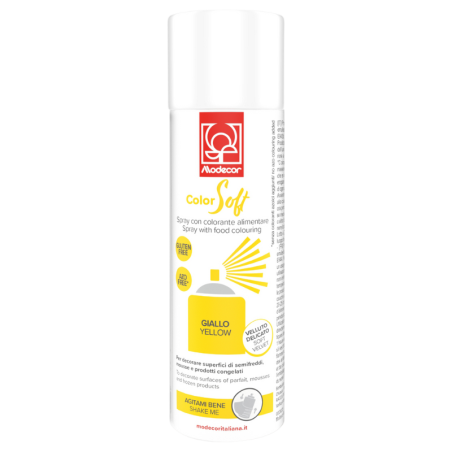 op. 250 ml Żółty zamsz spożywczy w sprayu - aksamitny barwnik - ColorSoft Giallo 23365 Modecor
