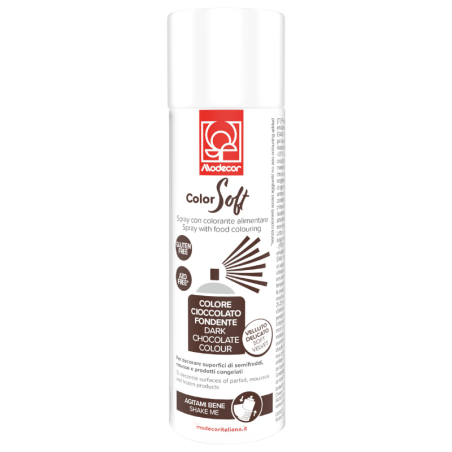 op. 250 ml Brązowy zamsz spożywczy w sprayu - aksamitny barwnik - ColorSoft Cioccolato Fondente 23364 Modecor