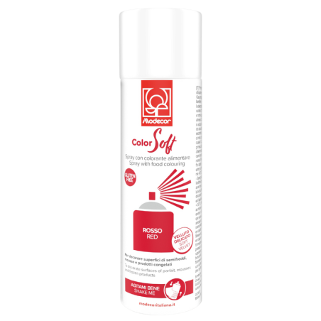 op. 250 ml Czerwony zamsz spożywczy w sprayu - aksamitny barwnik - ColorSoft Rosso 23361 Modecor