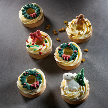 op. 48 szt. Wieniec Adwentowy - świąteczny zestaw dekoracji cukrowych w trzech wzorach - śr. 60 mm -  nr. kat. 14115 Modecor