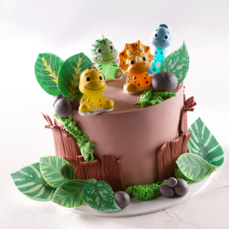 op. 24 szt. Dinozaury - zestaw gotowych figurek cukrowych w czterech wzorach - dł. 65 mm - nr. kat. 20057 Modecor