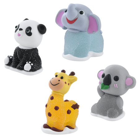 op. 24 szt. Zwierzątka - zestaw gotowych figurek cukrowych w czterech wzorach - dł. 60 mm - nr. kat. 20064 Modecor