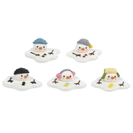 op. 20 szt. Bałwanki na słońcu - zimowy zestaw dekoracji cukrowych w pięciu wzorach - śr. 60 mm - nr. kat. 14074 Modecor