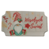 op. 10 szt. Pozioma tabliczka z życzeniami - Wesołych Świąt - dekoracja cukrowa - dł. 90 x szer. 52 mm - nr. kat. 8602 Dekorpol
