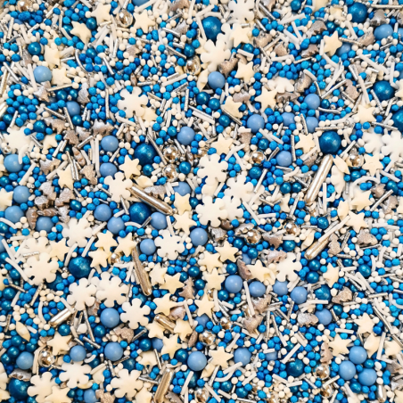 op. 250 g Zimowa kraina - mieszanka kolorowych posypek cukrowych do świątecznych dekoracji