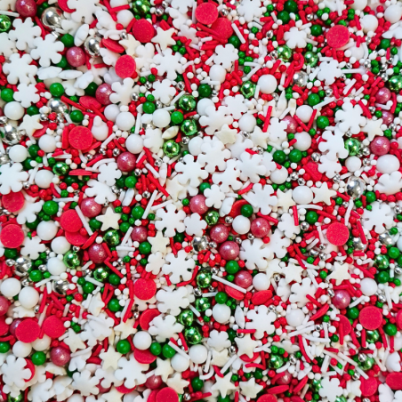 op. 250 g Świąteczny czas - zimowa mieszanka kolorowych posypek cukrowych do dekoracji