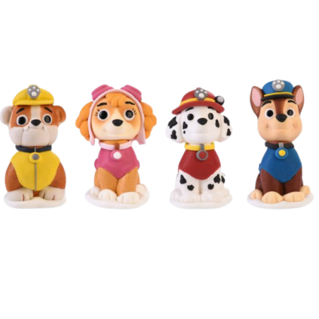 op. 24 szt. Bohaterowie Psi Patrol - zestaw gotowych figurek cukrowych w czterech wzorach - dł. 65 mm - nr. kat. 40227 Modecor