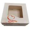 1 szt. Pudełko na torcik walentynkowy - dł. 180 x szer. 180 x wys. 95 mm - papierowe opakowanie z okienkiem