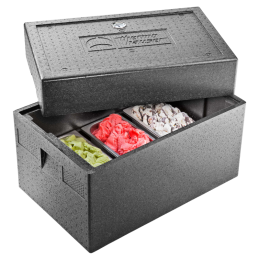 Pojemnik izotermiczny do transportu lodów w kuwetach - termometr w pokrywie - nr. kat. 8300006617 Thermohauser