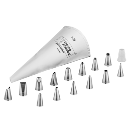 Zestaw rękaw cukierniczy + adapter + 14 końcówek do dekoracji 31841 Thermohauser