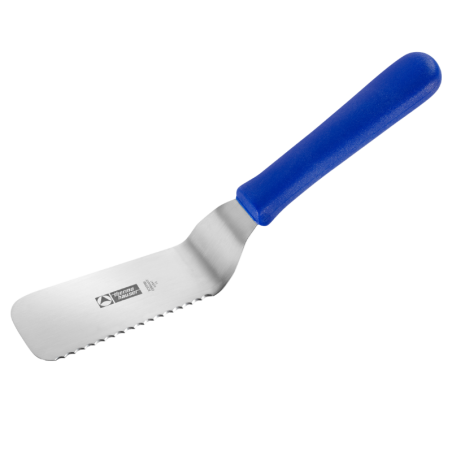 dł. 150 mm x szer. 40-55 mm - łopatka kątowa z ząbkowanym ostrzem ze stali nierdzewnej - nr. kat. 66841 Thermohauser