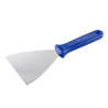Stalowa szpachla cukiernicza z niebieskim uchwytem z tworzywa - dł. 24.5 x szer. 12 cm - nr. kat. 68695 Thermohauser