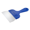 Stalowa szpachla cukiernicza z niebieskim uchwytem z tworzywa - dł. 24.5 x szer. 15 cm - nr. kat. 68705 Thermohauser