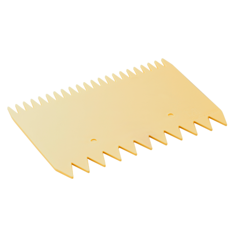 dł. 110 x szer. 75 mm - dwustronna skrobka grzebieniowa do dekoracji tortów - kolor kość słoniowa - nr. kat. 37243 Thermohauser