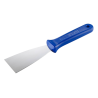 Stalowa szpachla cukiernicza z niebieskim uchwytem z tworzywa - dł. 24.5 x szer. 6 cm - nr. kat. 68665 Thermohauser