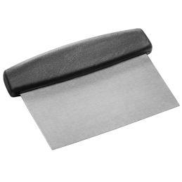 Stalowa skrobka cukiernicza z czarnym uchwytem z tworzywa - dł. 11 x szer. 13 cm - nr. kat. 31706 Thermohauser