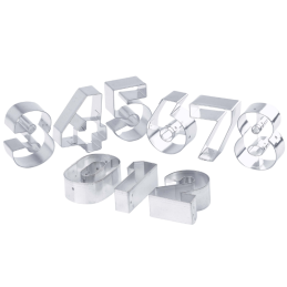 Cyfry od 0 do 9 - zestaw metalowych foremek do wykrawania - nr. kat. 31876 Thermohauser