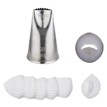 1 szt. Tylka mała 9 x h 40 mm płaska półokrągła z ząbkami 20619 Thermohauser