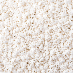 op. 1 kg Białe płatki śniegu - śr. 9 mm - świąteczne konfetti cukrowe - posypka dekoracyjna