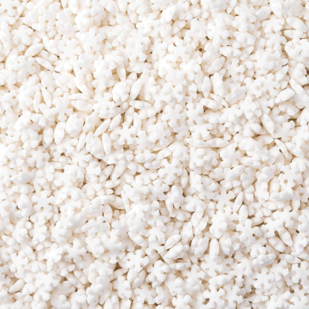 op. 1 kg Białe płatki śniegu - śr. 9 mm - świąteczne konfetti cukrowe - posypka dekoracyjna