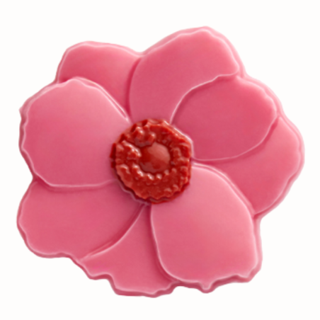 op. 210 szt. Kwiat Magnolii Różowy - 33405 Barbara Decor - dekoracja z białej czekolady - wym. 30 x 34 mm