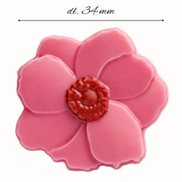 op. 210 szt. Kwiat Magnolii Różowy - 33405 Barbara Decor - dekoracja z białej czekolady - wym. 30 x 34 mm