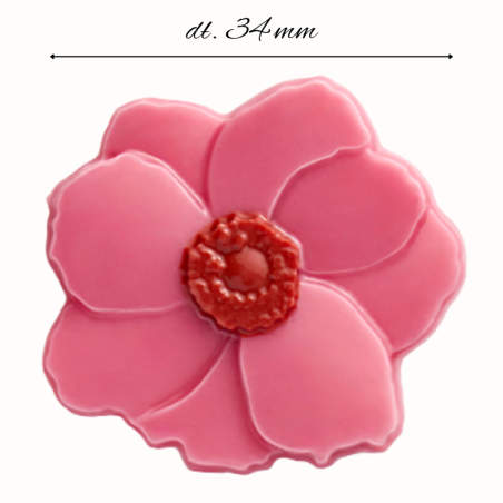 op. 210 szt. Kwiat Magnolii Różowy - 33405 Barbara Decor - dekoracja z białej czekolady - wym. 30 x 34 mm